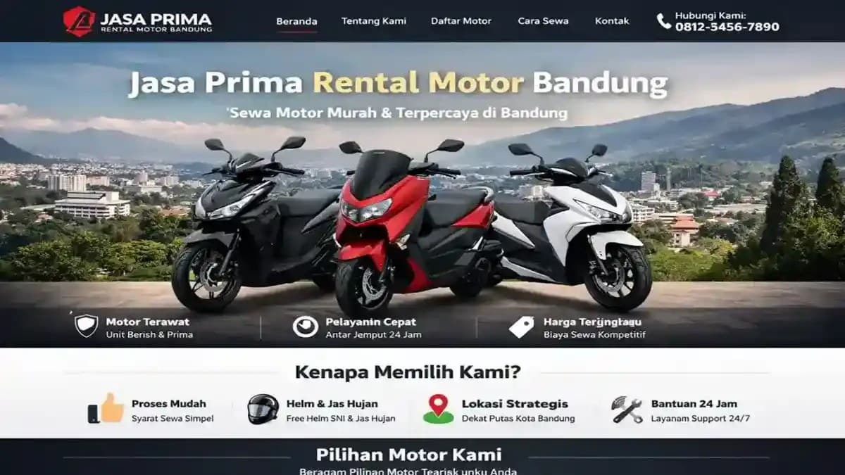 JENIS MERK MOTOR LAIN Motorcycle rental Bandung